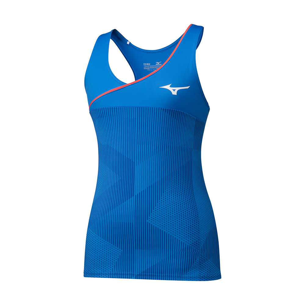 Womens Mizuno Printed Tank Top Blue Philippines (EJZPXN087)